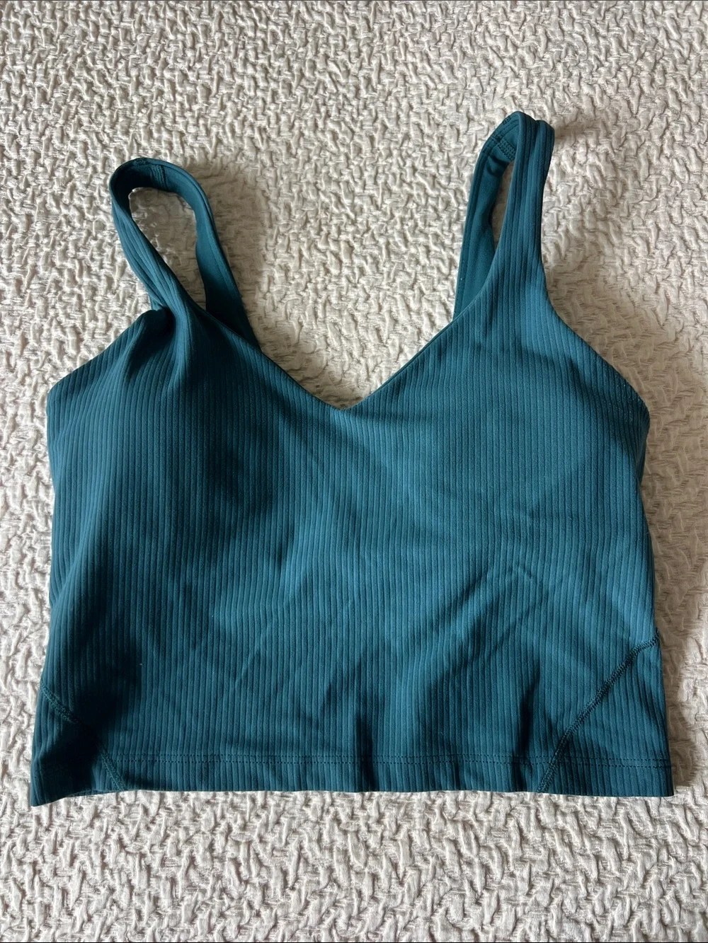 lululemon athletica Teal Ribbed Align Crop Tank size 6 EUC